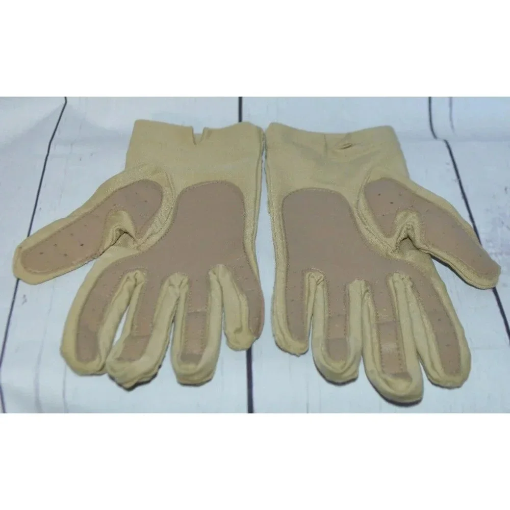 Women Teen Beige Tan Gloves Vintage WPL 32246 Nylon Spandex